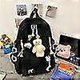 thumbnail image 4 of Aesthetic backpack, preppy backpack, kawaii backpack, cute backpack with accessories (black), 4 of 4