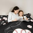 thumbnail image 5 of Manfei Baseball Game 2pcs Bedding Comforter Set,Black White Twin Comforter Sets,Ball Gamer Bedding Set,Lightweight Sport Bedroom Decoration,Reversible, 5 of 8