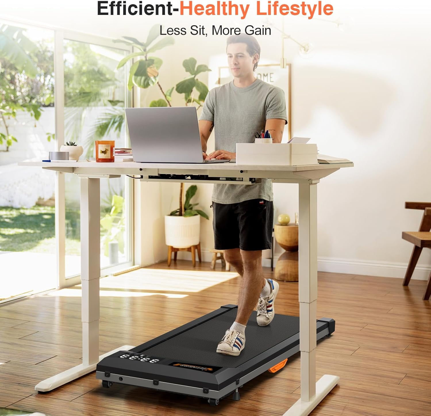 Walking Mat Under Desk Treadmill Home Treadmill Under Desk Treadmill for Office and Home 2.25 Horsepower Walking Jogger Holds up to 265 lbs