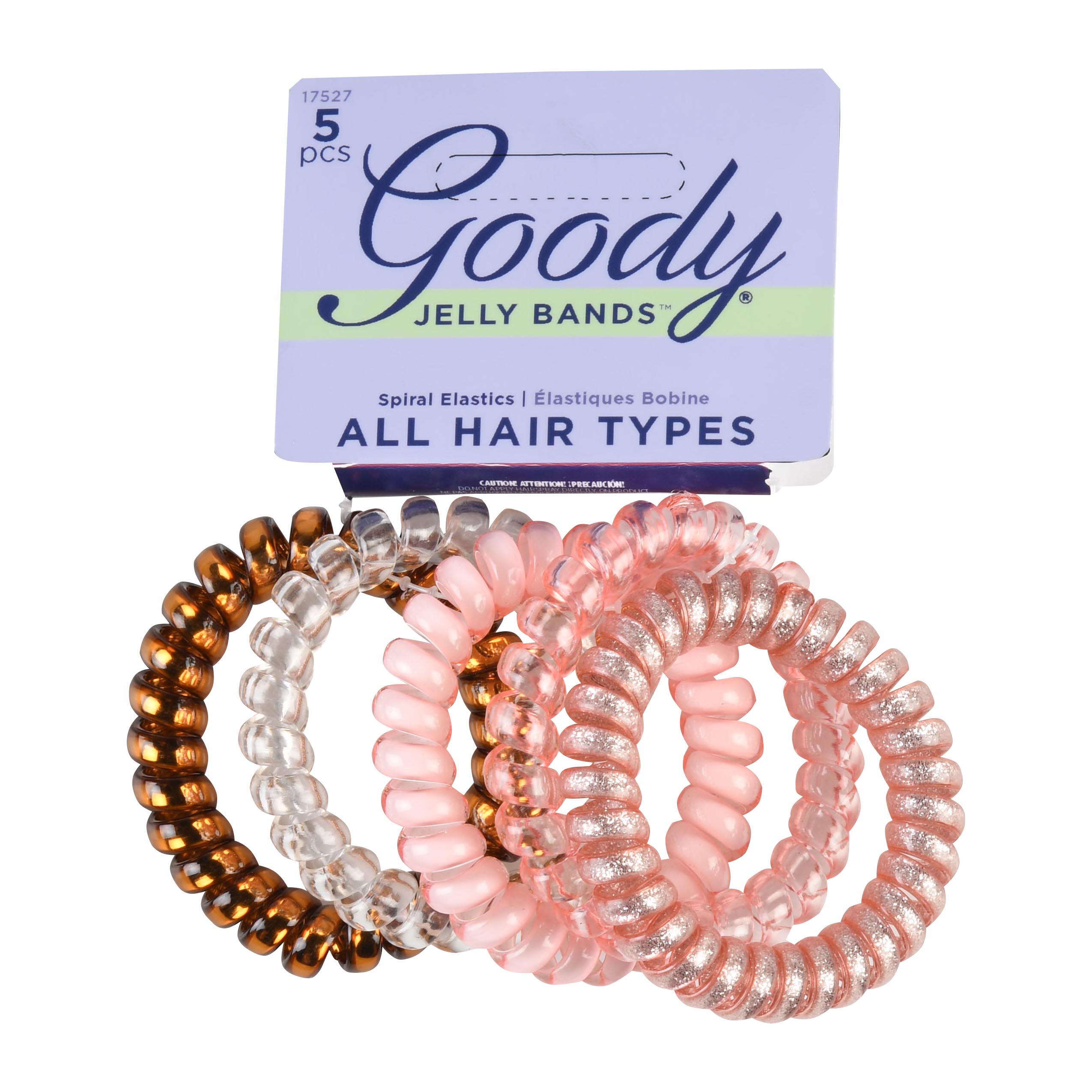 Goody Blush Pink Elastic Jelly Bands, 5 Count