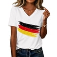 thumbnail image 2 of Women's Football Graphic T-Shirt, Women's V Neck Short Sleeve T Shirt, Casual Letter Print Tee, Fashion Summer Top for Soccer Tournament 2026 Black Size: 2XL, 2 of 6