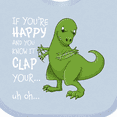thumbnail image 4 of Inktastic T-rex Can't Clap Boys or Girls Baby Bib, 4 of 4