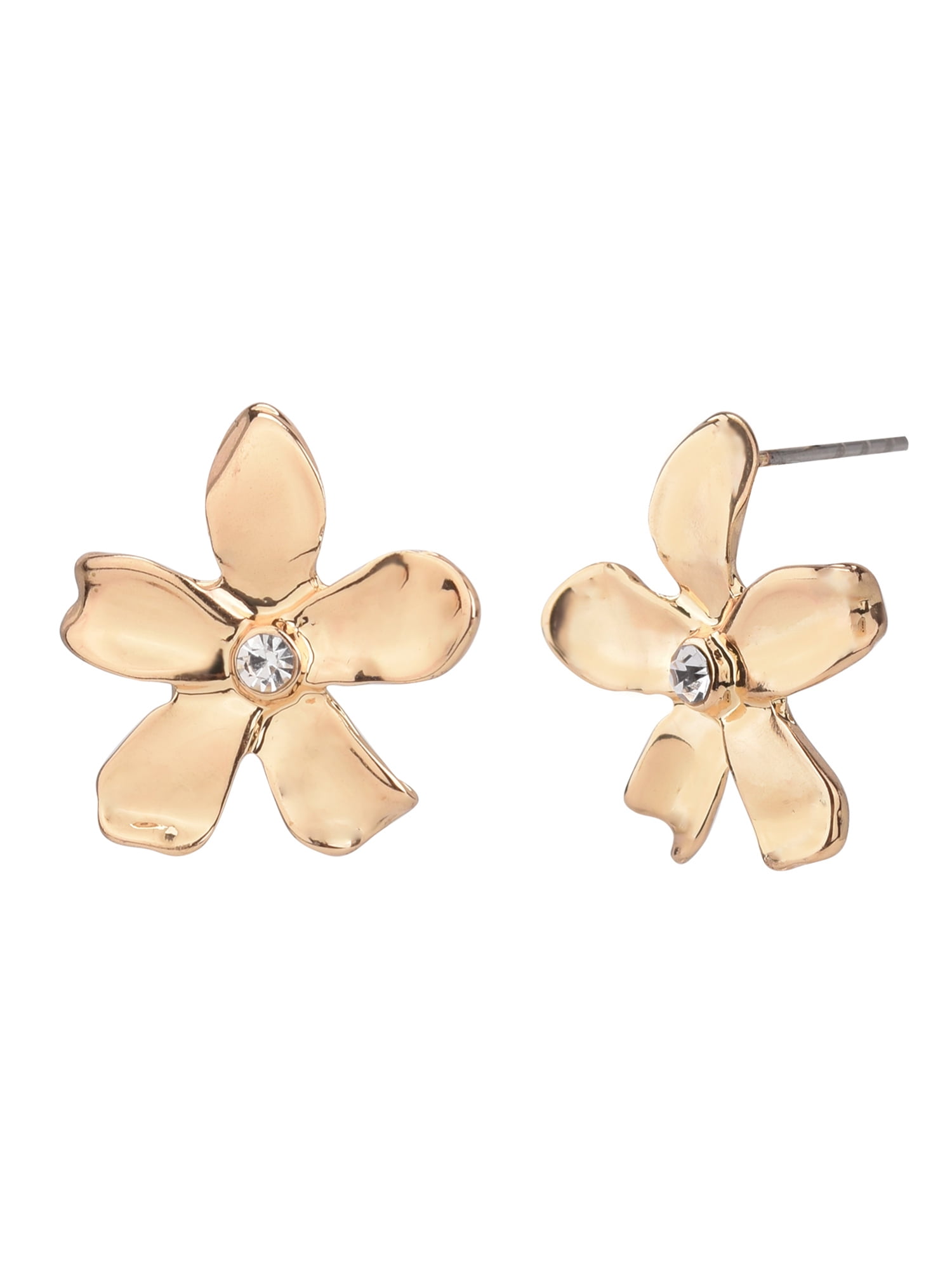 Time And Tru Women's Gold Flower Post Earring
