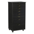 thumbnail image 1 of Riverbay Furniture Pine Wood Black Storage Cart Rectangular Mobile 40.5"H Unassembled, 1 of 20