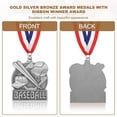 thumbnail image 4 of Uxcell Baseball Games Court Award Medals with Ribbons, Winner Medals Prizes for Competitions Sports Silver, 4 of 7