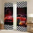 thumbnail image 2 of Homewish Teens Racing Car Curtains Pack of 2 (42x84 Each),Geometric Plaid Grid Curtains Blackout,Car Theme Bedroom Curtains,Super Cozy Room Decor, 2 of 6