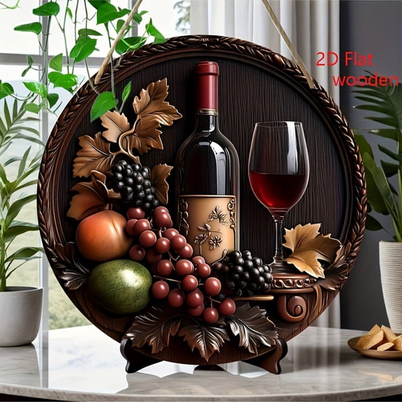 HELLOYOUNG 8x8 Inch Metal Grape Wall Art Vintage Tin Sign Rustic Farmhouse Decor for Kitchen Café Home Bar