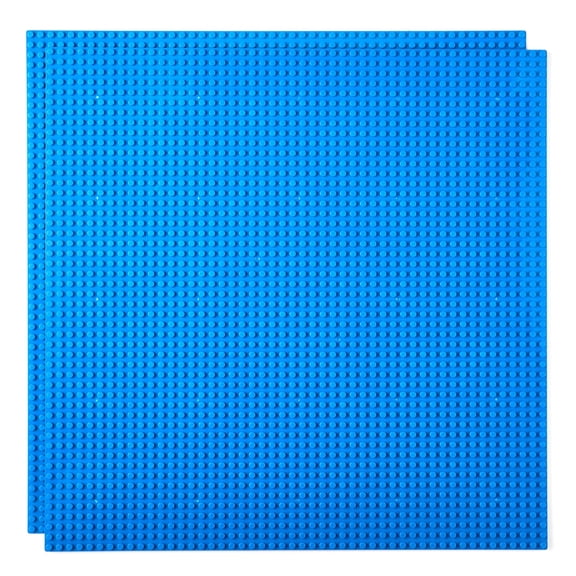 Strictly Briks Classic Baseplates, 100% Compatible with All Major Brands, For Building Bricks, Bases for Tables, Mats, and More, Blue, 2 Pack, 16x16 Inches