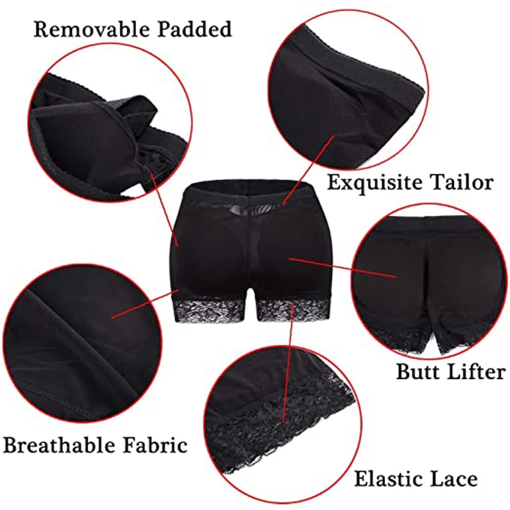 Ilfioreemio Women Butt Lifter Hip Enhancer Pads Underwear Laced Shapewear Control Panty Body Shaper