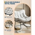 thumbnail image 6 of Goldensoil Outdoor Patio Rocking Chair, Lounge Chair with Black Metal Frame and White Cushion, 6 of 7