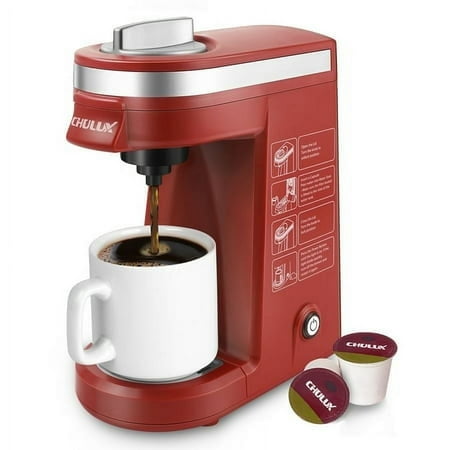 CHULUX Mini Single Serve Coffee Maker for K Pod & Ground Coffee,Travel One Cup Coffee Pot Machine, New