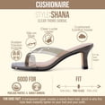 thumbnail image 2 of Cushionaire Shana Clear Jelly Strap Heels for Women, Flared Kitten Heel Slide with Cushioned Footbed and Split Toe, 2 of 19