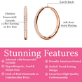 thumbnail image 3 of Cate & Chloe Bianca 18k Rose Gold Plated 20mm Hoop Earrings with Swarovski Crystals for Women, 3 of 12