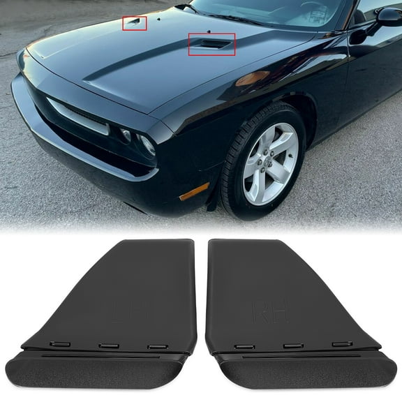 Kojem Hood Scoop Vent Right and Left Side for 2008-2014 Dodge Challenger R/T SRT Replaces 55399338AB 55399339AB