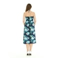 thumbnail image 3 of Hawaii Hangover Women's Hawaiian Luau Halter Floral Print Dress in Lotus and Orchid, 3 of 3