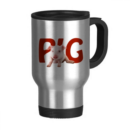 

Pig Animal Posture Prone Art Deco Fashion Travel Mug Flip Lid Stainless Steel Cup Car Tumbler Thermos