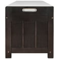 thumbnail image 6 of Shoe Bench with 3 Cabinets and Hidden Storage Space, Storage Bench with Removable Back and Seat Cushion for Hallway, Bedroom, Espresso, 6 of 9