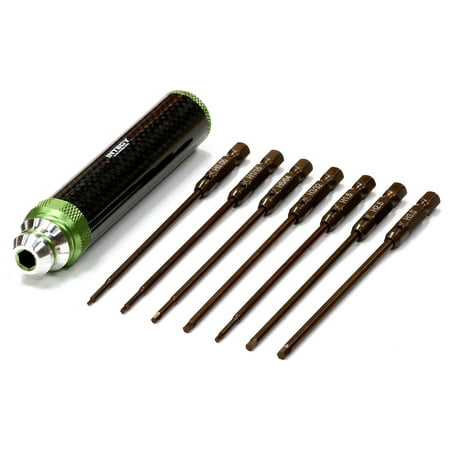 

Integy RC Toy Model Hop-ups C24868GREEN QuickPit Spring Steel Allen Hex (7) Wrench Set w/ Carbon Fiber Handle