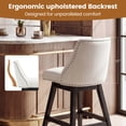 thumbnail image 4 of Firmoz 26" Swivel Bar Stools, PU Leather Upholstered Solid Wood Pub Chairs with Nailhead Trim, White, 4 of 13