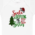 thumbnail image 4 of Inktastic Santa is Promoting Me to Big Sister Green Plaid Tree Girls Baby Bodysuit, 4 of 5