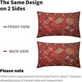 thumbnail image 4 of Red Boho Lumbar Pillow Covers 12x20 Set of 2 Vintage Ethnic Carpet Pattern Bohemian Floral Print Rectangle Decorative Throw Pillow Cases Outdoor Farmhouse Decoration for Sofa Couch Bed, 4 of 5