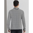 thumbnail image 3 of DARING DIVA Men's Striped Turtleneck Long Sleeves Pullover Stripes T-Shirt S Black White, 3 of 6