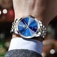thumbnail image 4 of OLEVS Watches for Men Analog Quartz Dress Business Watch Day Date Stainless Steel Classic Casual Luxury Luminous Waterproof Male Mens Wrist Watches Reloj para Hombre Blue Dial, 4 of 14