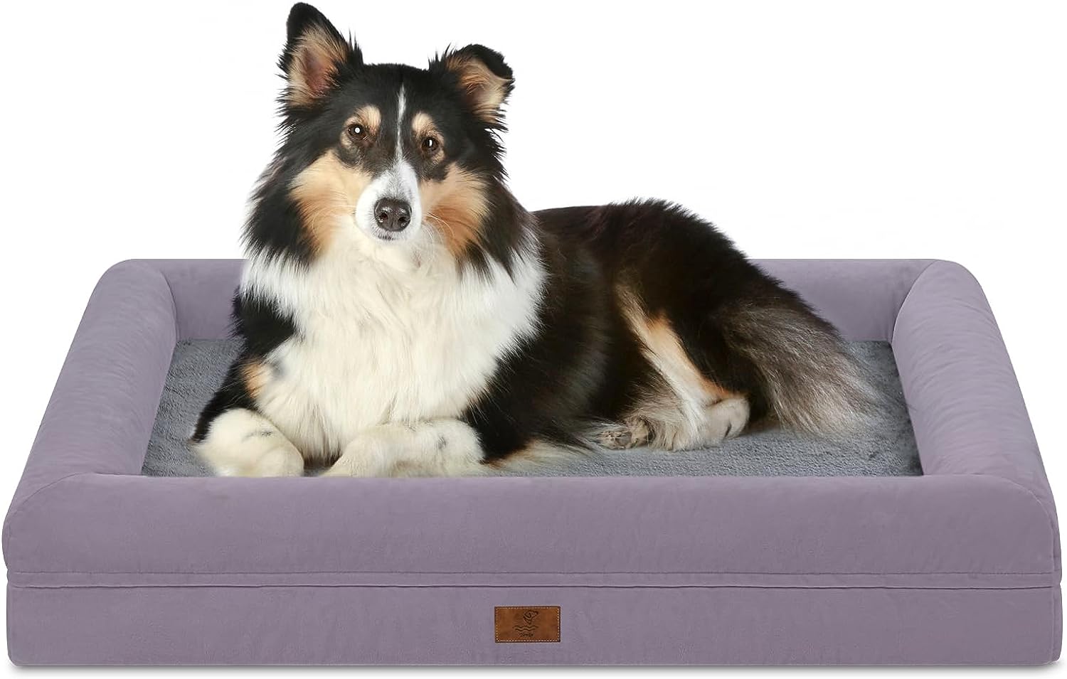 LINSHUI Large Dog Bed, Purple Orthopedic Dog Bed, Washable Dog Bed with
