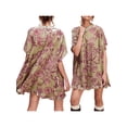 thumbnail image 2 of Gupgi Robe Fleurie en Velours pour Femme Robe Bohème à Manches Courtes Robe d'Été Ample Robe Courte, 2 of 6