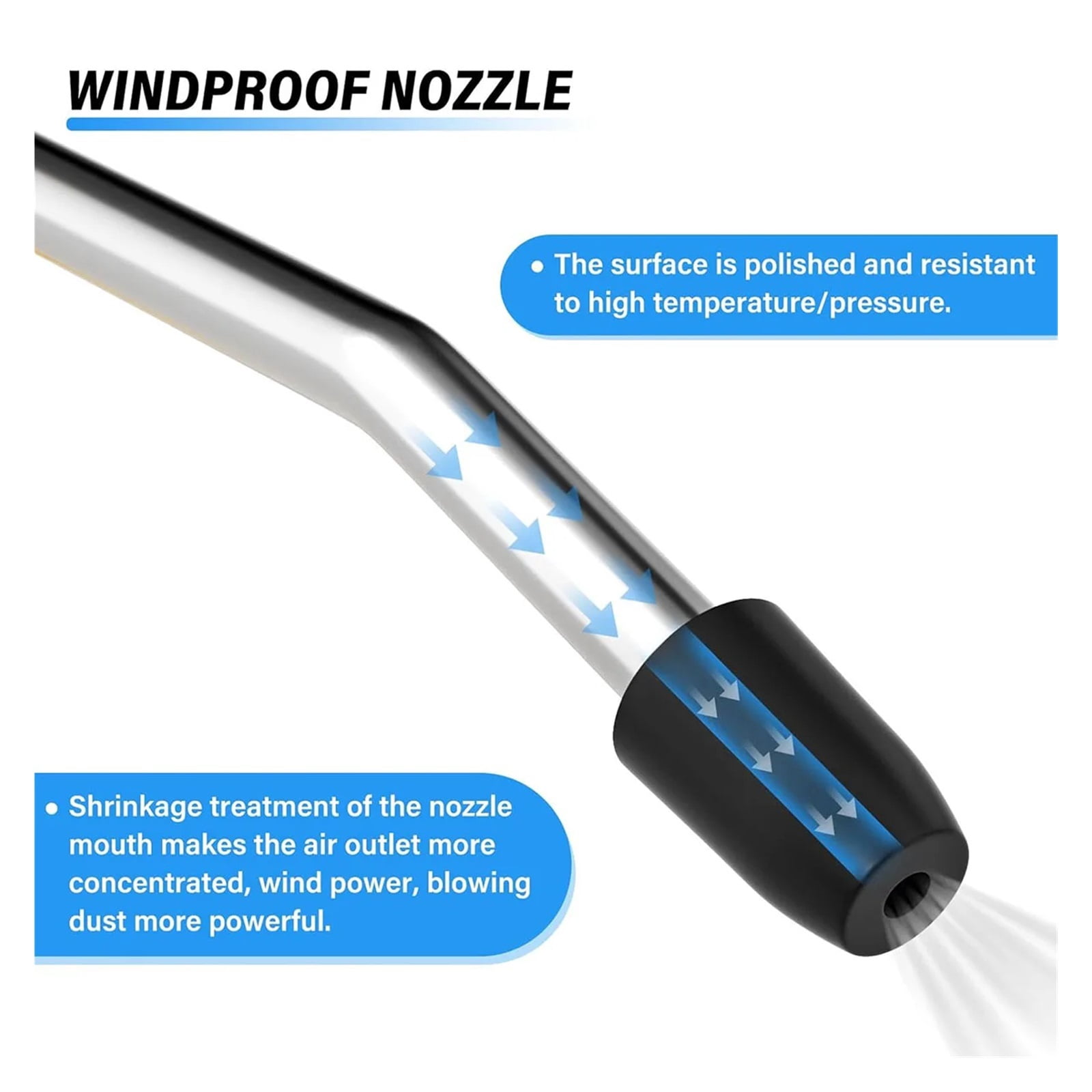 Air Blow Gun,High Flow Air Blower Gun For Compressor With Angled Bent Nozzle,Three Colors To Choose From,Long Style ,Flexible