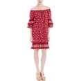 thumbnail image 1 of Vestido de vaina con flores con volantes texturizados Max Studio London rojo XS, 1 of 1