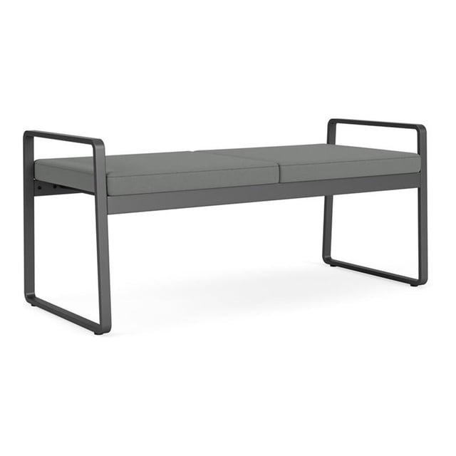 Banc 2 Places pour Réception et Salle d'Attente Gansett / Acier Charbon / Gris Pâle