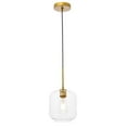 thumbnail image 1 of Living District LD2272BR Collier 1 Light Brass & Clear Glass Pendant, 1 of 1