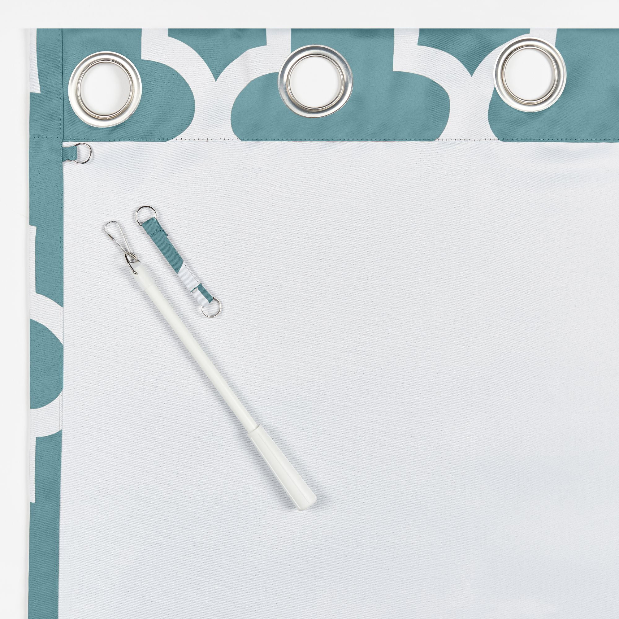 Exclusive Home Ironwork Sateen Woven Room Darkening Blackout Grommet Top Patio Curtain Panel, 108"x84", Teal