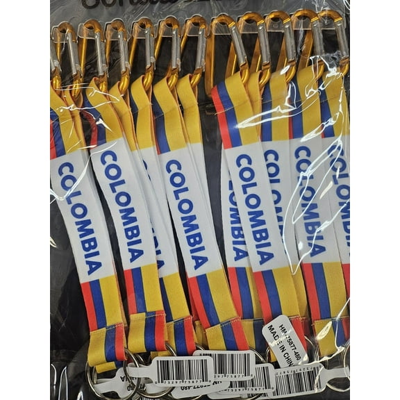 12 Pc Colombia Lanyard Keychain short keychain Strap Favors Llaveros Recuerdos