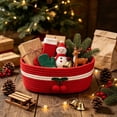 thumbnail image 3 of Christmas Red Cherry Pattern Storage Basket,Decorative Organizer Bin with Handles for Toys,Clothes,Blankets and Home Storage 11.81*7.87*4.72IN, 3 of 7