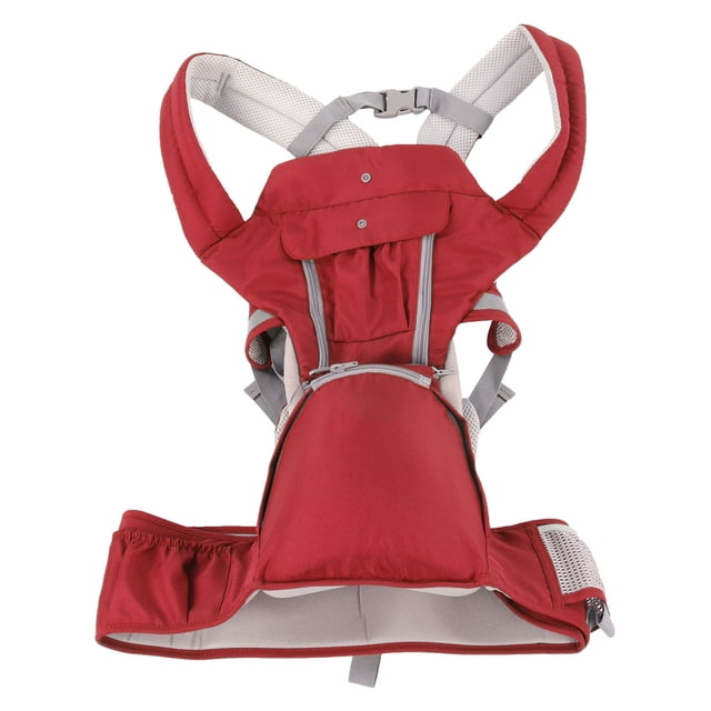 Portabebés con asiento de cadera, ergonómico, transpirable, cómodo, multifuncional, para recién nacidos y niños pequeños, color rojo