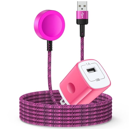USB Watch Charger Wireless Magnetic iWatch Fast Charging Pad Replacement USB Watch Plug Dock Stand w/ 3FT USB Charger Cable Cord & USB Charger Block Adapter Compatible for iWatch Charger FCC Approved
