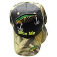 thumbnail image 2 of Bite Me Fishing Lure Fish Bass Black Front Camouflage Back Embroidered Cap Hat, 2 of 5