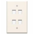 thumbnail image 2 of On-Q Legrand WP3404-LA Single-Gang 4-Port Snap-In Wall-Plate, Lt Almond, 2 of 2