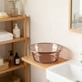 thumbnail image 2 of Brown Thickened Transparent Plastic Wash Basin With Hanging Hole For Household Dormitory Bathroom Kitchen 9.4 Inch, 2 of 7