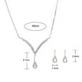 thumbnail image 6 of Waroomhouse 2Pcs/Set Jewelry Set Water Drop Design Shiny Rhinestones Necklace Dangle Earrings Set Luxurious Sparkling Necklace Earrings Set, 6 of 8