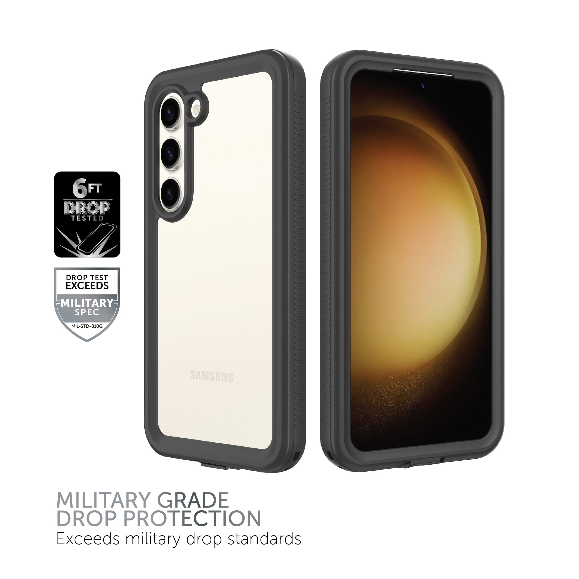 Body Glove Tidal Waterproof Phone Case for Samsung Galaxy S23 5G - Black/Clear