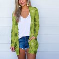 thumbnail image 2 of IROINNID Women's Open Front Jacket Print Long Sleeve Casual Christmas Coat Cardigan With Pocket Casual Tops, Mint Green, 2 of 8