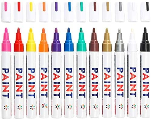  B07MZG2VF8 Asani Paint Pens Acrylic Markers Set (12-Color) for  Glass, Wood, Ceramic, Fabric, Kindness Rocks, Mugs, Calligraphy, Extra Fine  Point - Ideal for Unique Arts and Crafts : Arts, Crafts 