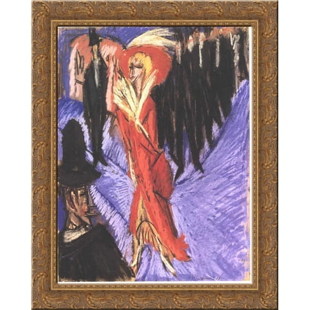Red Cocotte 24x20 Gold Ornate Wood Framed Canvas Art by Ernst Ludwig Kirchner