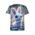 thumbnail image 4 of Lorytime Easter Womens Tee Shirts Crew Neck Shirt Short Sleeve Summer Tee Bunny Loose Casual Clothes Gray 3XL, 4 of 5