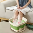 thumbnail image 5 of Portable Folding Foot Bath Massage Bucket with Exfoliating Blocks | Over Calf Soaking Basin for Home Travel | Foot Wash Tub, 5 of 5