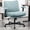 Light Green, variant on Criss Cross Desk Chair with Wheels and Flip Arms, Thick Padded Wide Seat Office Chair, Fabric Cross Legged Office Chair for Home Office, Mid Back Swivel Makeup Vanity Chair
