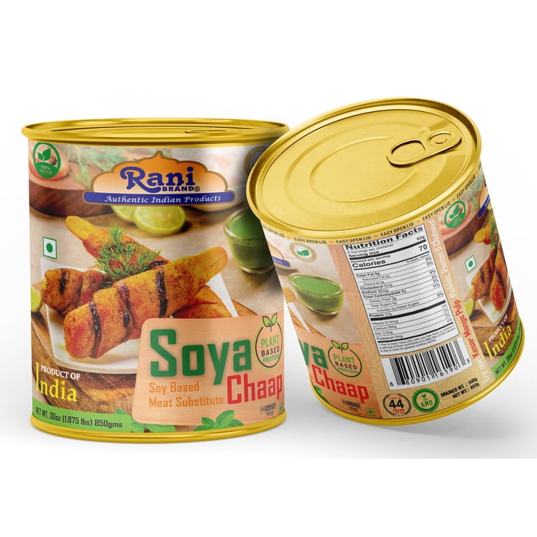 Rani Soya Chaap Vegan Chunks, 30oz (1.875lbs), All Natural, NON